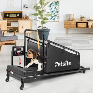 petsite dog treadmill pet dog running machine for small medium sized dogs pet fitness treadmill with 1 4 lcd display screen 200 lbs capacity