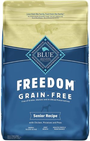 blue buffalo freedom grain free natural senior dry dog food chicken