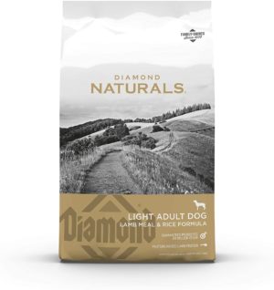 diamond naturals light dry dog food lamb meal and rice formula with lean protein from real lamb probiotics and essential nutrients to help your dog reach and maintain a healthy body weight