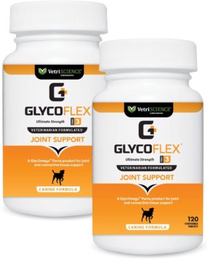 glycoflex 3 hip and joint support for dogs 120 chewable tablets 2 pack