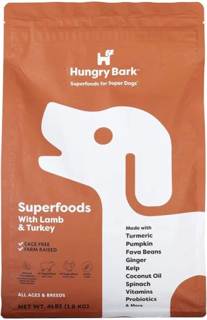 hungry bark premium dry dog food with superfoods for small large dog breeds real meat proteins probiotics ultra fresh resealable metallic coated bag
