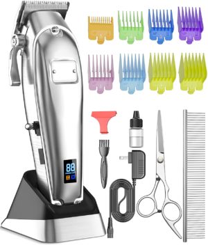 oneisall dog grooming clippers for thick heavy coats2 speed cordless professional hair trimmers with metal blade for dogs cats animals