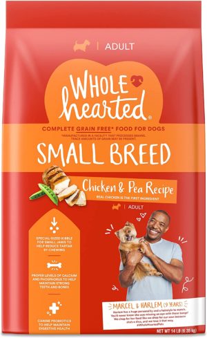 petco brand wholehearted grain free small breed chicken and pea recipe adult dry dog food