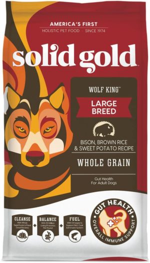 solid gold wolf king with real natural bison brown rice whole grain rich large breed holistic dry adult dog food