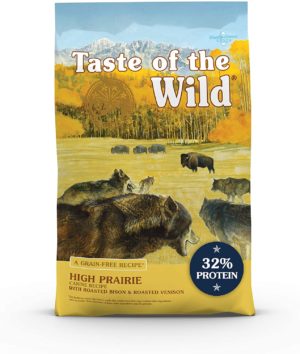 taste of the wild roasted bison and venison high protein real meat recipes premium dry dog food with superfoods and nutrients like probiotics vitamins and antioxidants for adult dogs or puppies