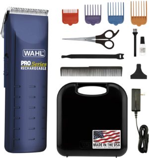 wahl pro series complete pet clipper kit with corded or cordless operation blue
