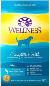 wellness complete health dry dog food whitefish sweet potato adult natural made in usa no meat by products fillers artificial flavors or preservatives added vitamins minerals and taurine